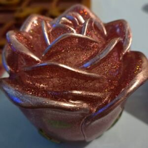 glittery pink rose jar