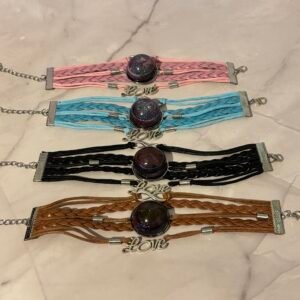 all 4 color options for infinite love bracelet with galaxy setting
